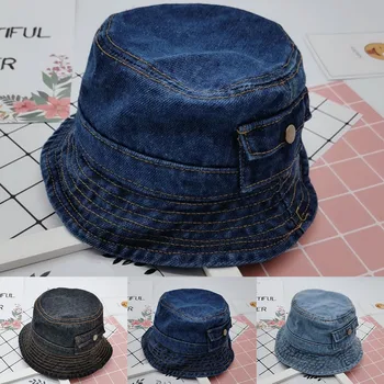 

Baby Boys Girls Fashion Denim Protection Sunscreen Cap Hat Fisherman's Hat