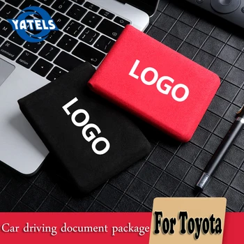 

Best Selling Car driving document package license holster two-in-one ID folder For Toyota Crown Reiz Corolla Camry Car Styling