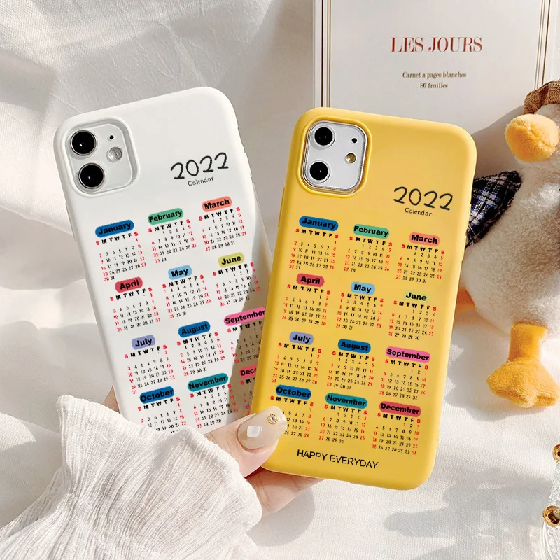 Happy Everyday 2022 Calendar Phone Case For IPhone X XR XS MAX For Happy Everyday 2022 Calendar Phone Case For IPhone X XR XS MAX For