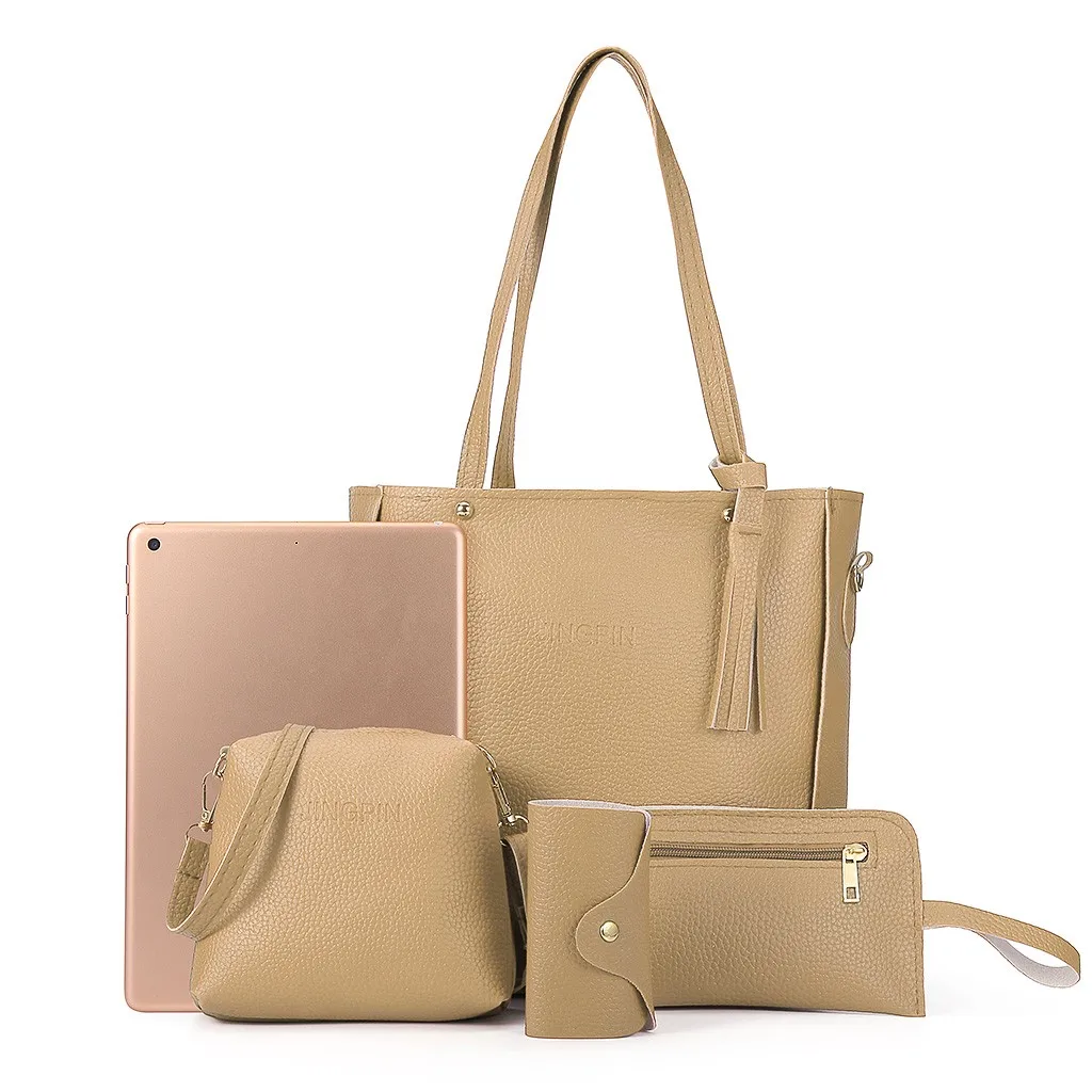 4 шт., женские сумки, дизайнерские, модные, четыре части, на плечо, сумка-почтальон, кошелек, сумочка, Bolsa Feminina Sac A основной Femme