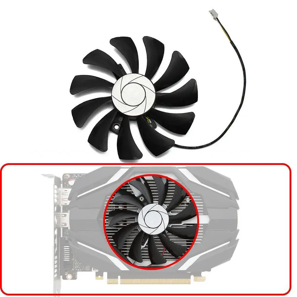 Модель Φ 85 мм 0.57A 2 Pin GTX 1050 HA9010H12F-Z для MSI Geforce 2G 1050Ti 4G OC охлаждение графической карты |