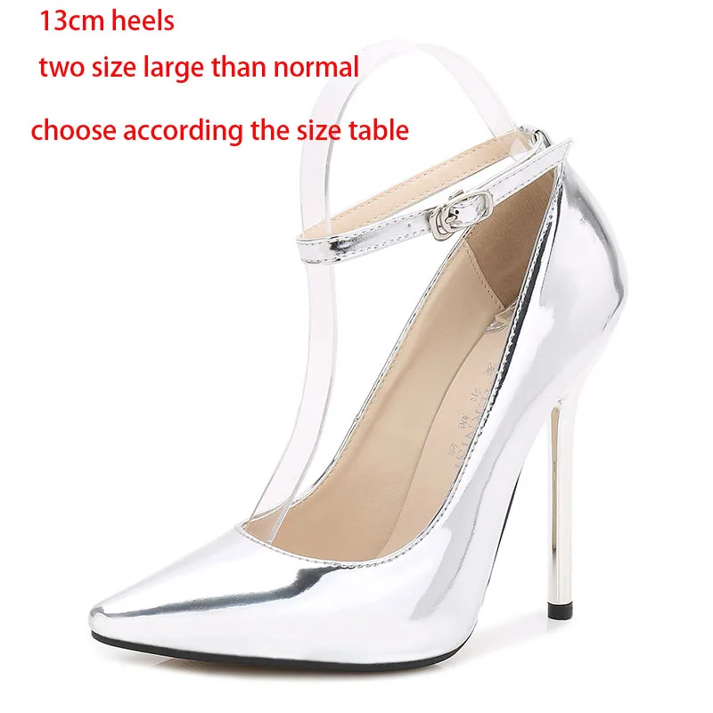 Леопардовые женские тонкие туфли на каблуке 11 см; женские туфли на очень высоком каблуке с острым носком; быстрая распродажа; туфли-лодочки в горошек; WZ - Цвет: 13cm silver