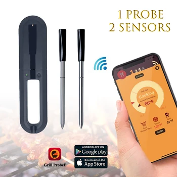 

100% Wireless Digital Bluetooth BBQ Thermometer With 2 Sensors APP Control Food Cooking Oven Meat Grill Thermometer Kitchen Tool