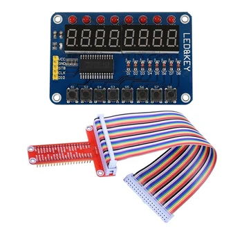 

1Pcs 8-Bit Digital Led Tube 8-Bit Tm1638 Key Display Module & 1 Set Rpi Gpio Breakout Expansion Board Kit