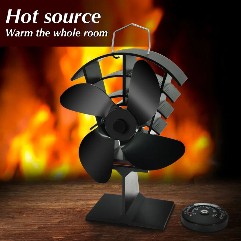 

1pcs Heat Powered Wood Stove Fan Fireplace Log Burner Eco Household Accessory High Quality Stove Fan