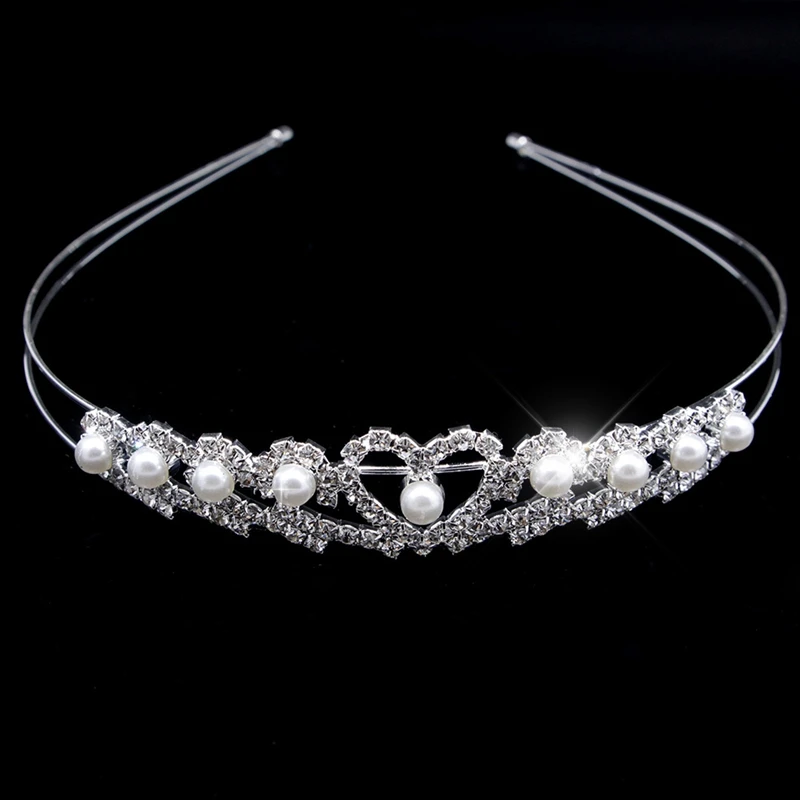 Fashion Women Crystal Headband Shiny Heart Flower Bow Hairband Girl