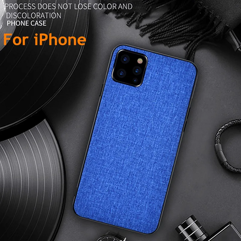 

For iPhone 11 case 11 Pro Max 2019 Luxury fabric Silicone Soft Edge Protect Shockproof Back Cover for iPhone 6 S 7 8 Plus Coque