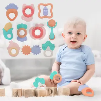 

Yiwa 7pcs/10pcs Baby Toys Teething Kids Educational Crib Rattle Baby Teether Toy Set Baby Teether 0-3 years old infants