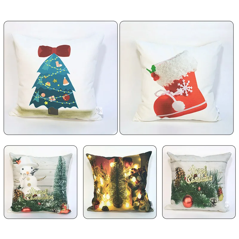 

Plant Cushion Cover Pillow Case Christmas Gift Christmas Tree 45 * 45cm Polyester Cushion Cover Simple Sofa Bed Home Pillow Case