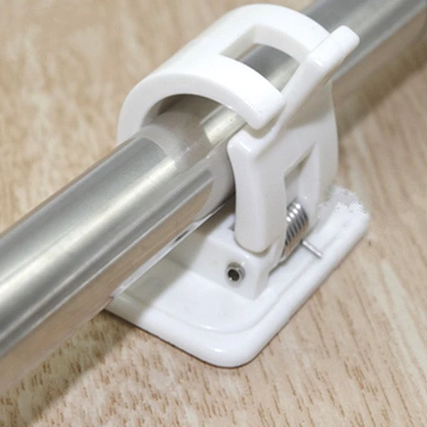

Hot Sale 2 Pcs Shower Curtain Hanging Rod End Fixing Holder Clip Rack Hook for Home Bathroom