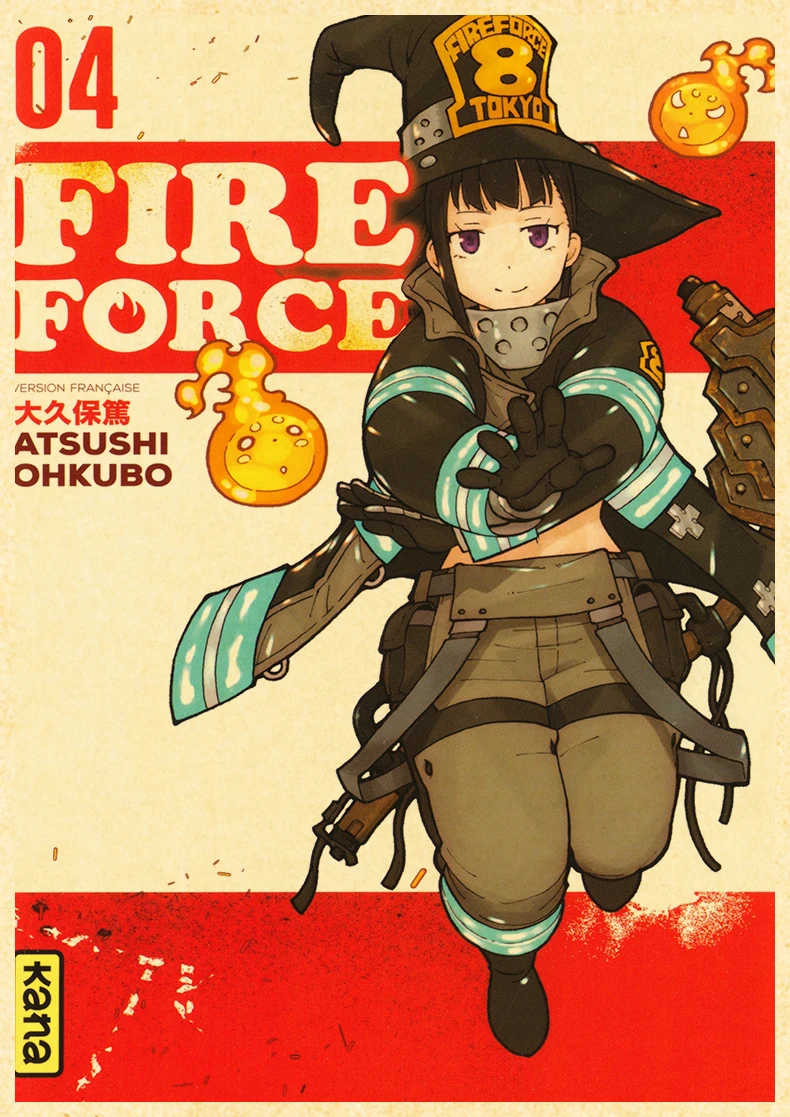 Anime Fire Force Poster Decor For Home Posters Room Wall Pictur Kraft Paper Retro And Prints Art Bar Cafe Stickers