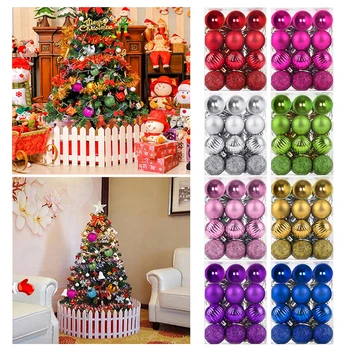 

24PCS/Lot 3CM Christmas Tree Decor Ball Bauble Xmas Party Hanging Ball Ornament For Home Christmas Decorations Freeshipping