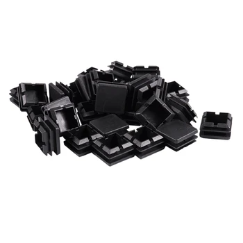 

ABFU-Square Table Chair Leg Tube Pipe Feet Insert Cap 25mmx25mm 30pcs Black