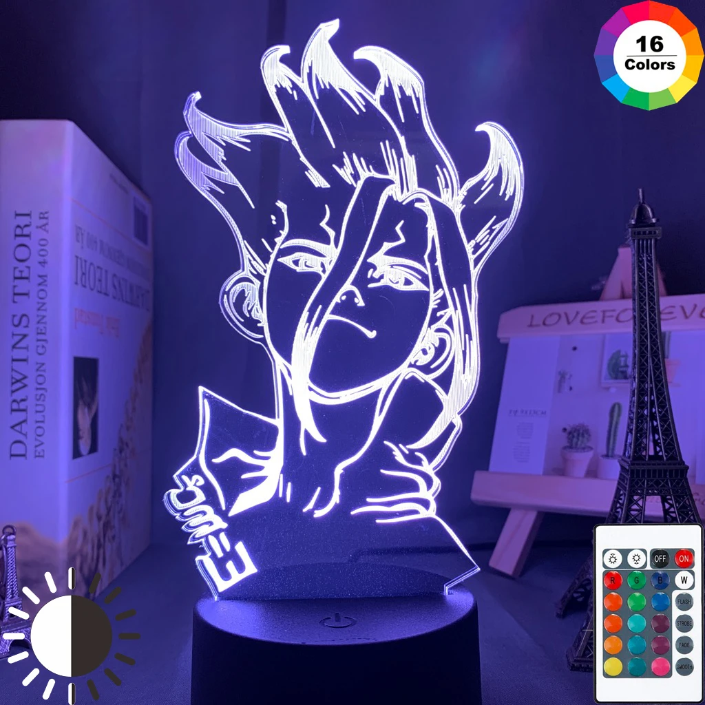 Acrylic Led Night Light Japanese Manga Illusion USB 3D Lamp Bedroom Decor Gift