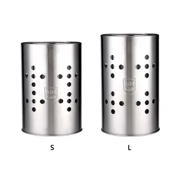 

304 Stainless Steel Kitchen Cooking Utensil Holder Crock Drainer Flatware Caddy Cutlery Organizer Tableware Storage Serving Tool