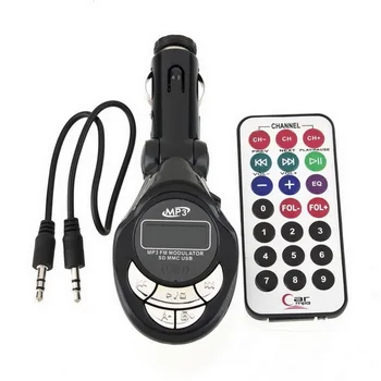 

2017 New Hot Car MP3 Player Wireless FM Transmitter Modulator USB CD MMC Remote 206 FM channelsDrop shipping&Wholesale