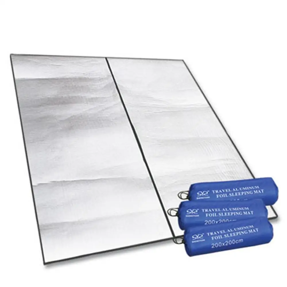 

200x200 cm Picnic Mat Outdoor Anti-moisture Camping Mat Sleeping Mattress Pad Waterproof Double Aluminum Foil Foam Seat Cushion