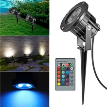 6/8/12 Вт RGB Светодиодное освещение сада Ландшафтные светильники Водонепроницаемый IP65 наружная газонная лампа для наружного двор 85-265V с вилкой европейского стандарта, пульт дистанционного управления