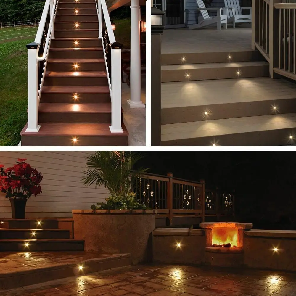 6PCS/lot 26mm Half Moon Eyelid 12V Low Voltage Waterproof Yard LED Deck Rail Stair Step Terrace Inground Lights + Transformer