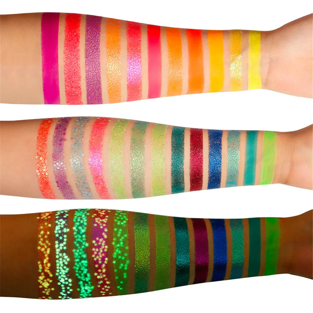 24 Color Makeup Fluorescent Neon Pigment Eye Shadow Makeup Palette Glow In Dark Eye Shadow Glitter Eyeshadow Cosmetics#4