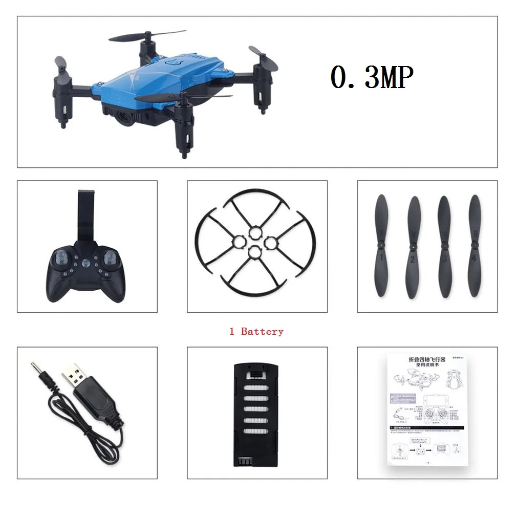 0.3MP 1Battery blue LF602 2,4G wifi FPV мини складной Радиоуправляемый Дрон 2.0MP/0.3MP камера Дрон Безголовый Квадрокоптер фотографии видео передача в реальном времени - Цвет: 0.3MP 1Battery blue