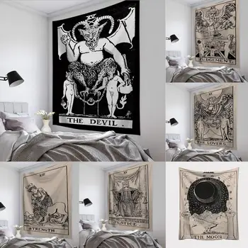 

India Mandala Tapestry Hanging Sun Moon Tarot Wall Carpet Psychedelic Tapiz Witchcraft Wall Cloth Tapestries Bedspread Beach Mat