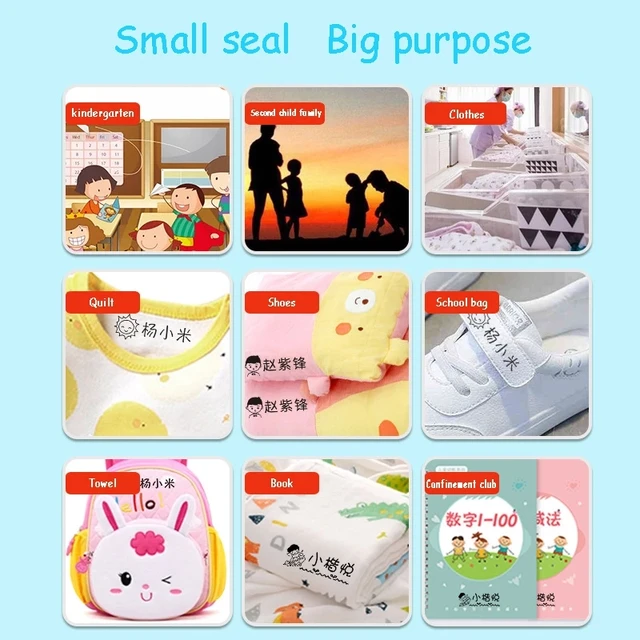 DIY Customized Name Stamp Waterproof Toy Baby Student Clothes Chapter Wash not Faded Children's Seal Customized Stamp Gifts 4