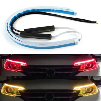 

Car Light 45cm Red Amber Switchback Car LED Strip Light DRL Flowing Turn Signal Car Decoration Accessories Car Turn Signal Light
