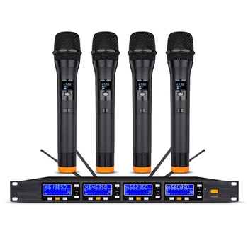 

One drag four professional stage performance U segment adjustable frequency wireless microphone collar clip microphone