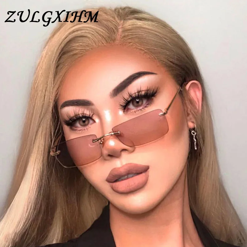 

Vintage Rectangle Sunglasses Women Cat Eye Metal Frame 2020 Square Sun glasses For Men Unisex Party Pink Clear Lens Glasses New