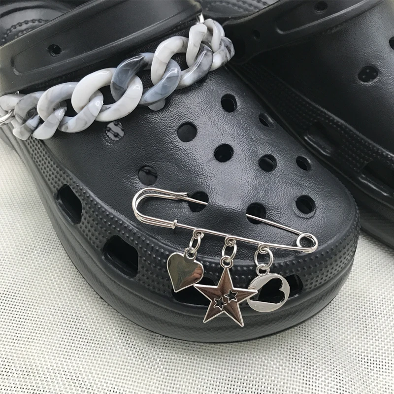 

1 Pcs Fashion Metal Pin Shoe Charms Decoration For Croc Shoe Accessories Brooch Air Force 1 Accessories