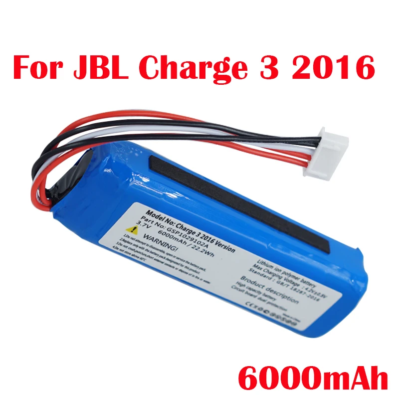 100% реальный Аккумулятор 6000 мАч GSP1029102A(CS-JML330SL) для JBL Charge 3 2016 версия GSP1029102A