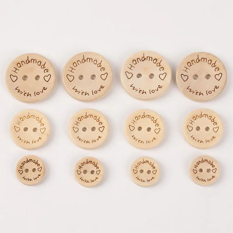 50Pcs 2Hole Natural Wooden Buttons handmade with love wood Button For Scrapbooking Craft DIY Baby Clothing Sewing Accessories 50Pcs 2Hole Natural Wooden Buttons handmade with love wood Button For Scrapbooking Craft DIY Baby Clothing Sewing Accessories