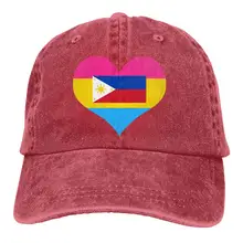 Мужская и женская Регулируемая хлопковая джинсовая бейсболка s Pansexual сердце флаг Филиппин Snapback Кепка