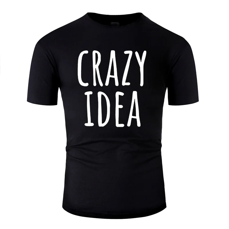Повседневная мужская футболка с надписью Better Crazy Idea белая коротким рукавом и
