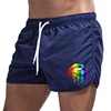 Summer Men's Shorts Lip Printing Sport Casual Fitness Breathable Training Drawstring Candy Colors Loose Male Beach Pants S-3XL 2