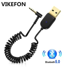 VIKEFON bluetooth-приемник USB адаптер ключ выдвижной кабель 3,5 мм разъем Aux Bluetooth 5,0 аудио ресивер музыка автомобильный передатчик