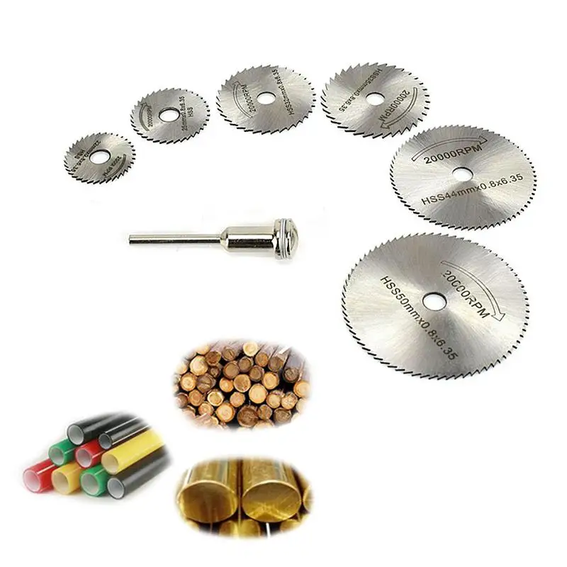 GloryStar 7pcs Circular Saw Blades 22/25/32/35/44/50mm for Wood Soft Metal Cutting Disc Power Tools Accessories