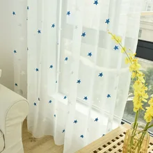 Современный Северной Европе-Стиль Спальня звезда искусственный хлопок; Лен; с вышивкой окна Экран Гостиная детская комната эркерное окно Ki