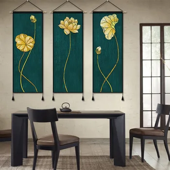 

Chinese style simple hanging canvas art tapestry living room bedroom entrance decoration tapestry wall hanging