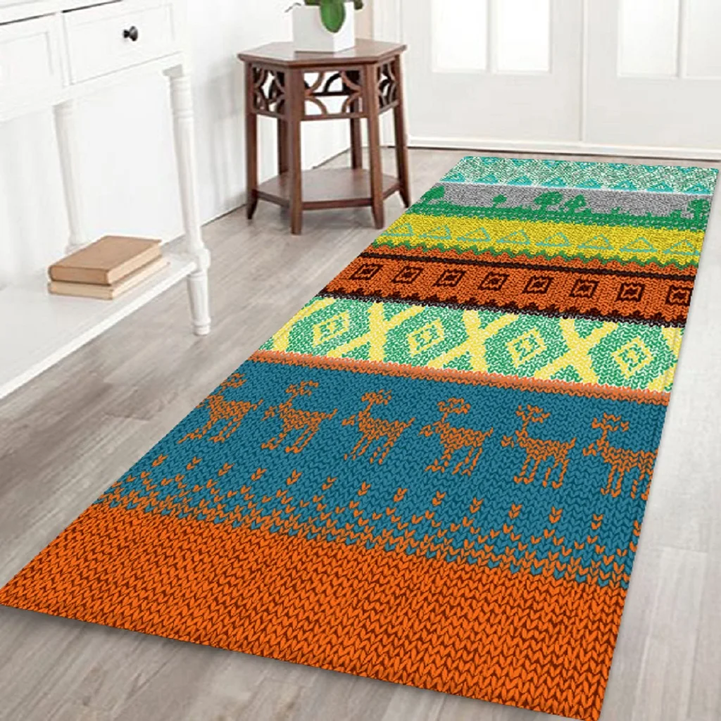 Non-Skid Hallway Runner Rug 3D Photo Printed Bedside Floor Carpet Door Mat 