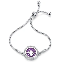 Паук духи браслет из нержавеющей стали кристалл Ароматерапия Эфирные масла диффузор медальон Шарм браслеты высокого качества ювелирные изделия