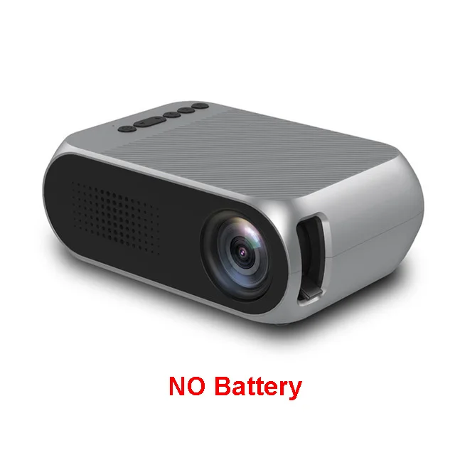 YG320 мини-проектор YG300 YG200 обновленный портативный светодиодный проектор Аудио HDMI USB мини-проектор для домашнего кинотеатра дополнительная батарея - Цвет: No battery-gray