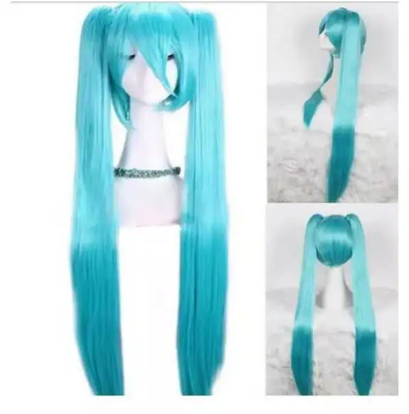 Zhaoxia++ 0731@ Q8@*+++ Hatsune VOCALOID Аниме с хвостиком длинные прямые синие вечерние парики для косплея