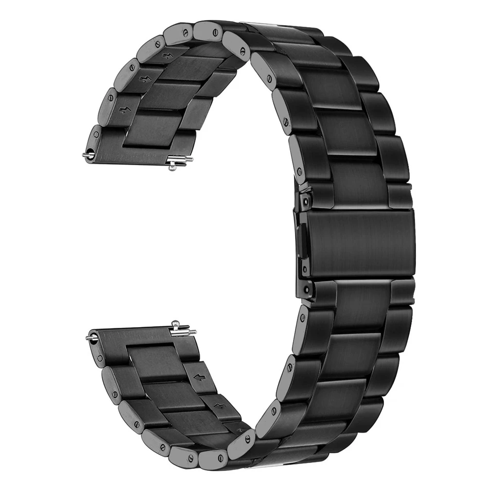 Браслет для samsung gear s3 Classic Frontier Band 22 мм 20 мм ремешок из нержавеющей стали для galaxy watch 46 мм/active 2 40 мм 44 мм - Цвет ремешка: black