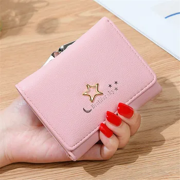 

Women Wallets Faux Leather Letter Star Coin Card Package Holders Trifold Clutch Lady PU Purse