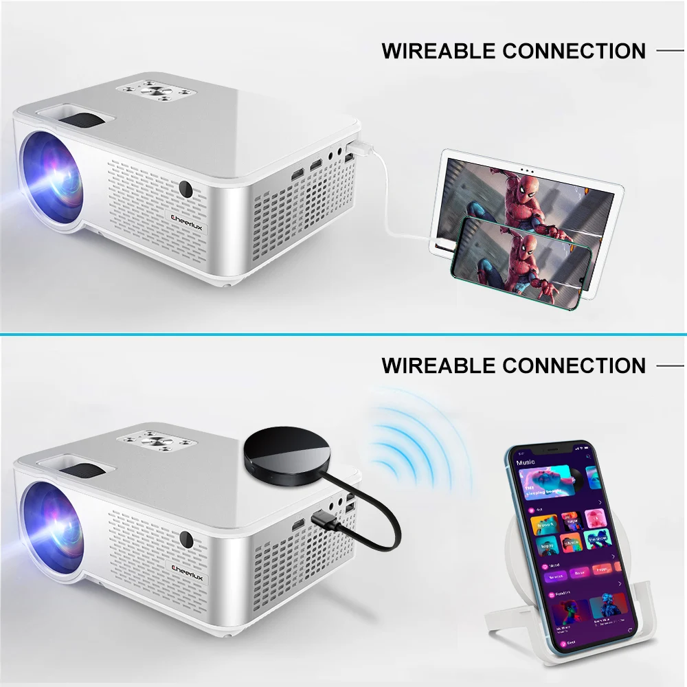 Neueste HD Projektor Android Projektor 1280*720P Unterstützung 4K Videos Über HDMI Home Cinema Film Video Projektor Neueste HD Projektor Android Projektor 1280*720P Unterstützung 4K Videos Über HDMI Home Cinema Film Video Projektor