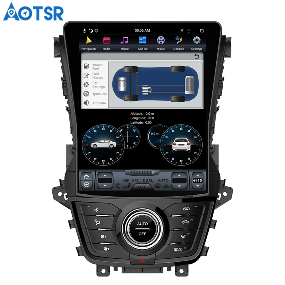 Sale Tesla style px6 Android 8.1 4+64G Car DVD Player GPS Navigation For Changan CS75 multimedia radio recorder headunit auto stereo 4