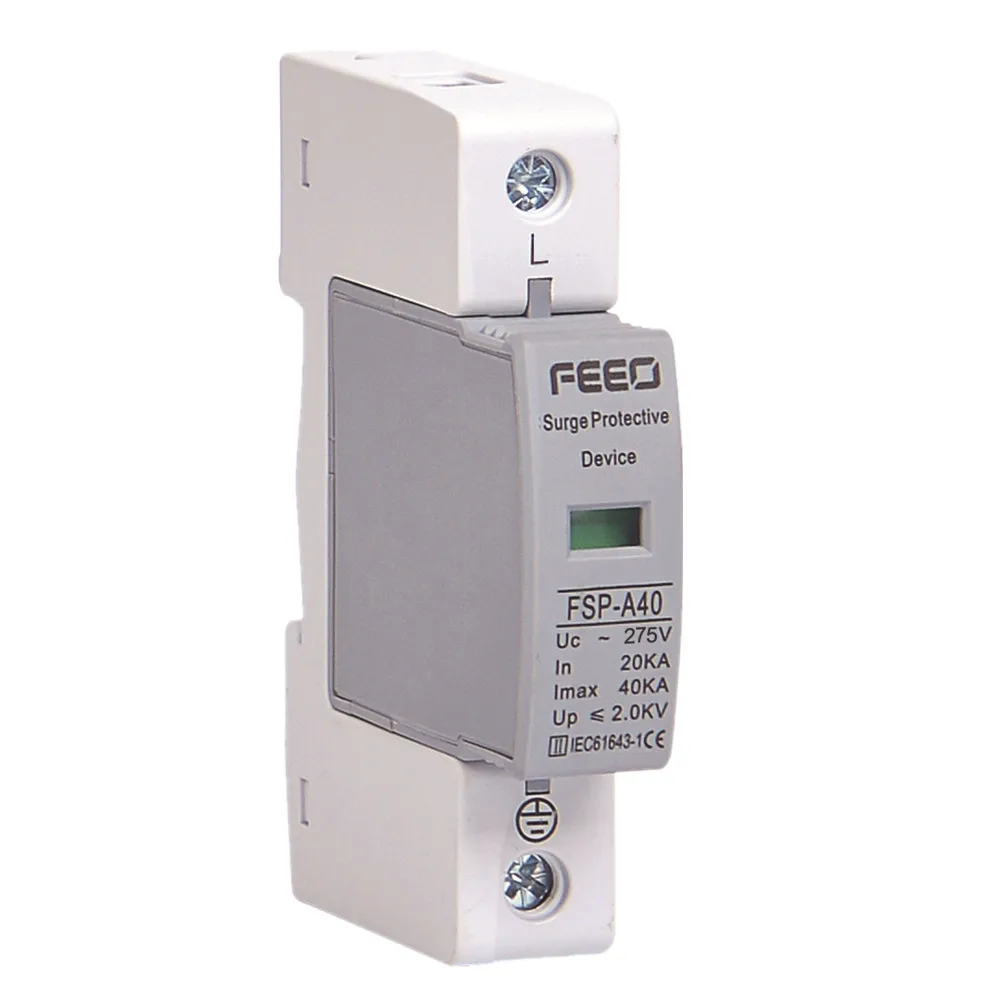 

AC SPD 1P 20-40KA 275V Surge Voltage Protection Lightning Protection Over Voltage Protection Device