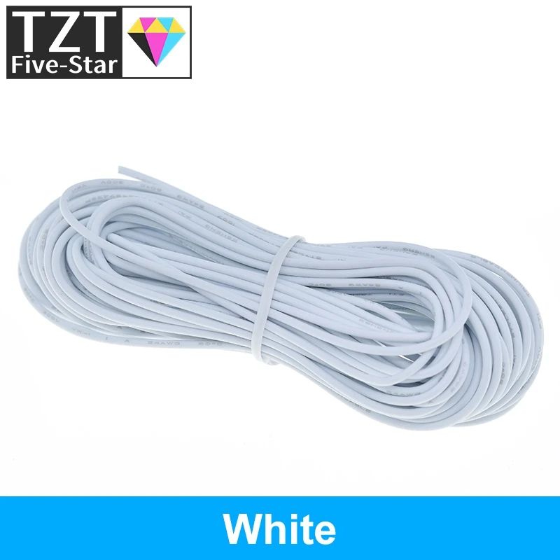 DIYTZT 1/3PCS 10M 1007 24AWG Anschlusskabel 80C / 300V Kabel DIY Elektrokabel Rot/Schwarz/Blau/Gelb – Detail 5